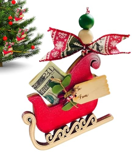 Jubilofex Porte-Argent de Noël | Ornements Pendentifs en Bois d'arbre - Porte-Billets Mignon de Noël,pour Garçons Filles Maison Salon Chambre Femmes Hommes Amis