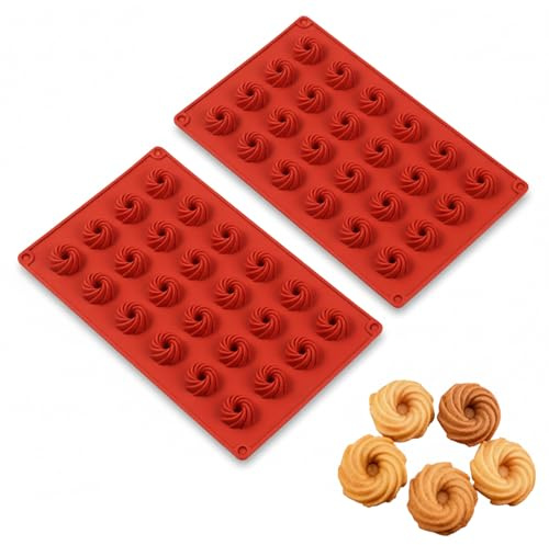 Bustlwor Mini Moule à Kouglof, Mini Beignets Moule, Moule à Kouglof en Silicone, pour Muffins, Brownies, Gâteaux, Pudding, Glaçons, Gelée
