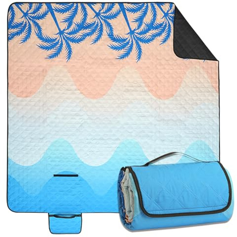 Onvavient Picknickdecke 200x200 cm - Stranddecke XXL, wasserdicht & isoliert Campingdecke, atmungsaktiv und weich, Picknickmatte & Strandmatte für Camping, Strand & Picknick