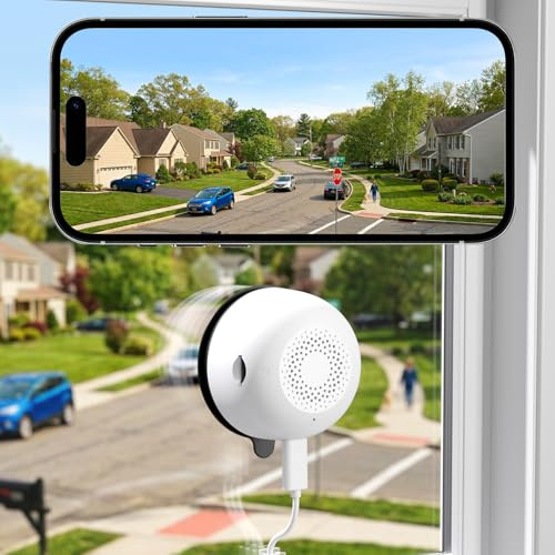 Yesiview 3MP 2K Indoor Window Camera - 2.4GHz & 5GHz WiFi, 24/7 Recording | Stick on Window Cameras for Home Security Looking Outside, AI Color Night Vision, Person & Motion Detection, Anti-Glare