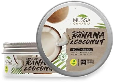 Mussa Canaria Crema Corporal Vegana Extra Hidratante de Aceite Natural de Coco y Manteca de Coco Tamaño Viaje - 70ml