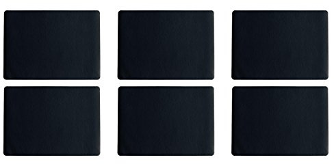 ASA Selection 7805420 Lederoptik Tischset, 46 x 33 cm, Polychlorid, schwarz (6 Stück)