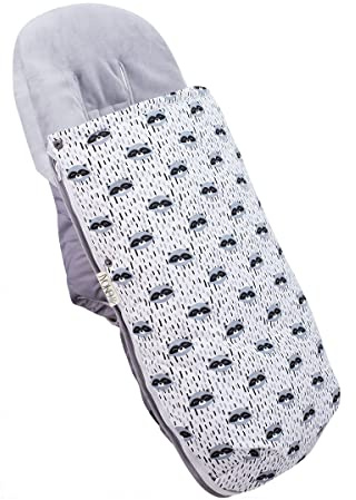 JYOKO Kids Saco Universal para Cochecito, Sacos de Abrigo para Carritos, Saco Invierno Silla Paseo, Saco de Silla de Bebe con Cremallera Desmontable, Capa Regulable (Raccoon, Polar)