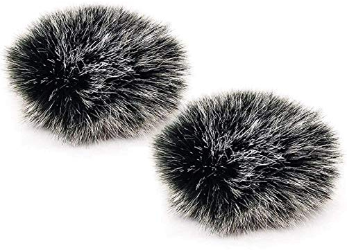 2 Stücke Fell Windschutz für Mikrophon, Fell Mikrofon Windschutzscheibe, Lavalier Windschutz, Mini Wind-Filter Pop-Filter, Draussen Windschutz Muff Popschutz (1cm)
