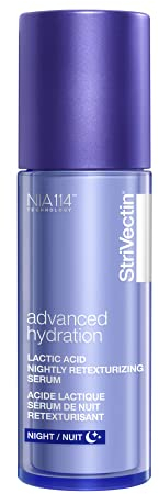 StriVectin Lactic Acid Retexturizing Serum (1 Oz, 30ml)| For Nightly Use, Skin Renewal Overnight,Vegan Lactic Acid, Deeply Hydrating for Evenness of Skin