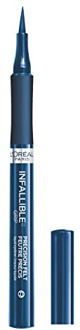 L'Oreal Paris Cosmetics Paris Makeup Infallible Grip Precision Felt Eyeliner, Smudge Resistant, Long Lasting Waterproof Eyeliner, Blue, Blue, 0.03 fl oz