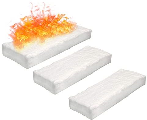 FACULX 3PCS Ceramic Wool Sponge for TableTop Fire Pit Bowl, Bioethanol Fuel for Ventless Fireplaces, Extended Burn Time fire wick, Basic Fuels for Bioethanol Fireplaces Outdoor Indoor