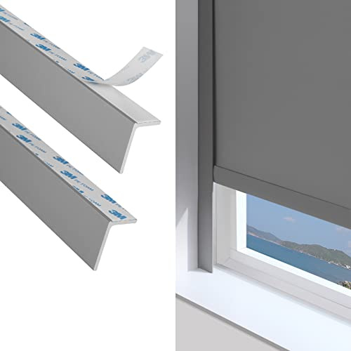ZSTARR PVC Light Blockers Blackout Light Blocking Strips for Shades and Blinds Window Edge Side Tracks for Blackout Shades Window Inserts for Bedroom Nursery (Grey, 58,2Pcs)