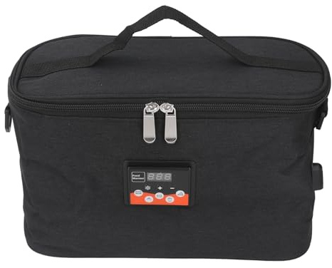 30W Värmepåse 8L Bilvärmare med Justerbar Temperaturdisplay, Bärbar Matvärmare 12V för Lunchresor (Svart)