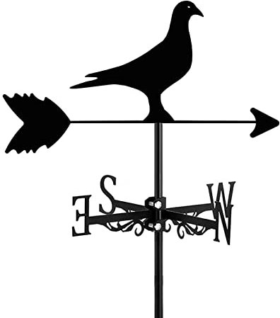 ROLTIN Girouette pour Animaux et Plantes, Fleur, Oiseau, Silhouette en Fer, indicateur de Direction pour Montage sur Toit ornemental avec revêtement antirouille, Outil de Mesure pour Ferme extérieure