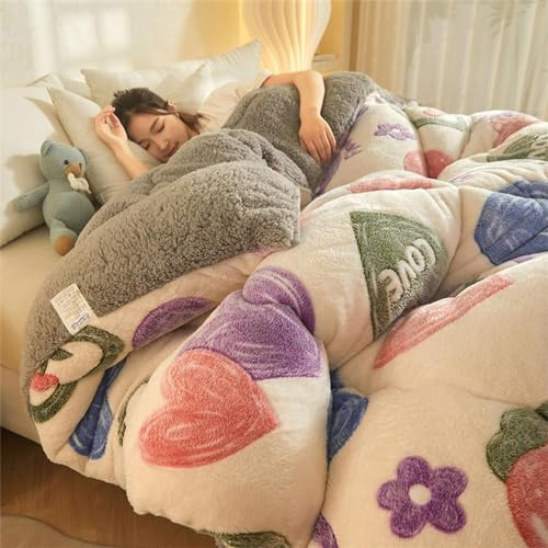 MZYZPPBD Winter Fluffy and Breathable Double Duvet Down Alternative Comforter Set Reversible Coverless Duvet Microfiber Soft Bed Quilt for All Seasons Machine Washable,110 * 150cm