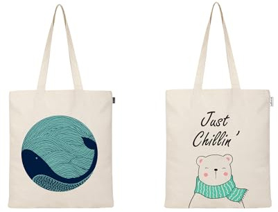 Eco Right Aesthetic Canvas Tote Bag for Women, Cute, Trendy & Reusable Cotton Bags for School, Shopping, Gym, Library and Beach, Perfect for Groceries, Gifts for Teachers