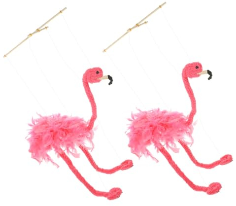 Toyvian Flamingo Marionettenpuppen 2 Stück Interaktive Plüsch Marionette Für Kinder Sicher Und Wiederverwendbar Lustiges Puppenspielzeug Mit Lebendigem Design Für Puppentheater Und