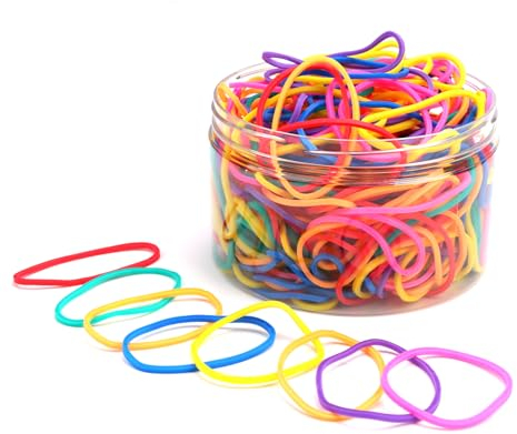 Rubber Bands Coloured Elastic Bands,Thick Strong Rubber Bands Sturdy Thick & Stretchable Assorted Colours for School Home Office Supplies Industrial Crafts DIY 38mm