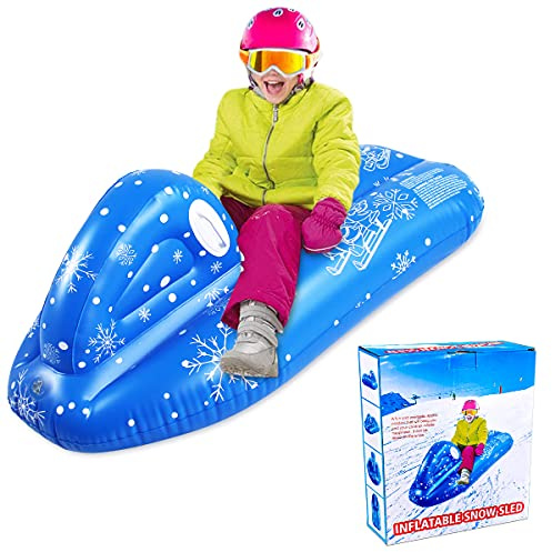 Kid snow toys, Snow sled for kids,snow toys for kids, Inflatable ski snow tube Sled for Kids and adults, Winter sport fun (Ski boat 120 x 68 x 50 cm)