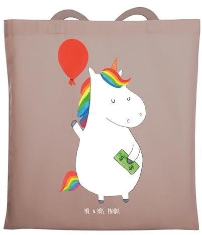 Mr. & Mrs. Panda Laptoptasche Einhorn Luftballon - Geschenk, Strandtasche, Beutel, Freundin, Geld, Unicorn, Einkaufstasche, Stofftasche, Tasche, Freude