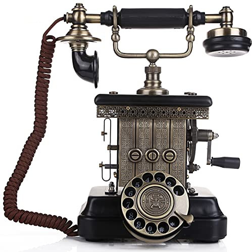 CCYENG Teléfono Antiguo, Teléfono Fijo Retro Europeo de 1923 Teléfono Fijo Retro Vintage Teléfono Fijo de Escritorio para el hogar, Hoteles Estrellas, botón de galerí