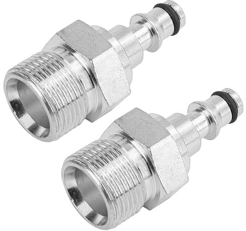 2Pcs M22x1.5 Male Thread to 1/4 Quick Connect Adapter, Pressure Washer Hose Fitting, Quick Connection Adapter Swivel Insertion Pipe Connector Convert Tool, Not compatible with 3/8” NPT fittings