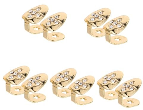 SAFIGLE 10stücke Hip-hop Zahngrills Goldene Zähne Schmuck Für Cosplay Und Partys Dekorative Zahn Grills Mit Funkeln Unisex Design Für Männer Und Frauen Und Langlebig