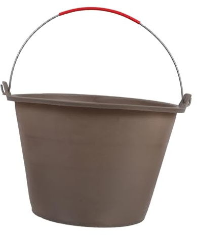 HOMSFOU Cubo de Hormigón Vacío de Plástico Engrosado con Asa Resistente para Construcción y Obra, Uso Portátil Multifuncional, 1 Unidad, Color Gris, Diseño Reforzado