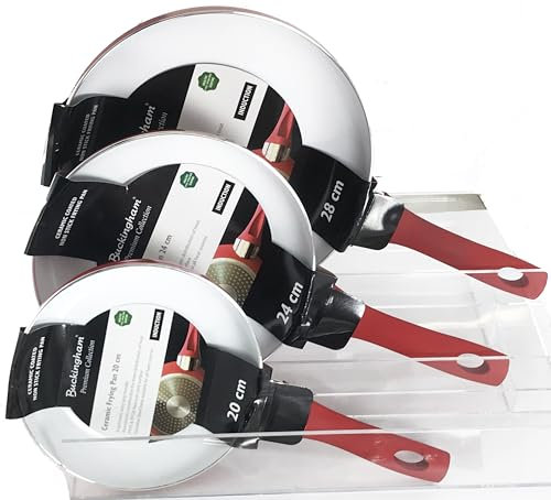 Buckingham 3-Piece Frying Pan Set Ceramic Non-Stick Coating Scratch-Resistant Cookware Induction Compatible