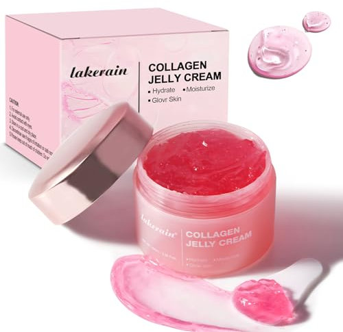 Collagen Jelly Cream, Cremas Coreanas Faciales, Crema Hidratante Facial Mujer, Contiene Niacinamida y Colágeno Hidrolizado, Elasticidad y Cuidado Nutritivo, Restaura la Barrera Cutánea-100g