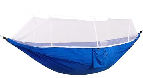 VNSMM Hängematte Outdoor 1/2Person Leichte Camping Hängematte Zelt Markise Moskitonetz Hängematte Baldachin 210T Nylon Hängematten Camping Hängematten(2 Person Net Blue)