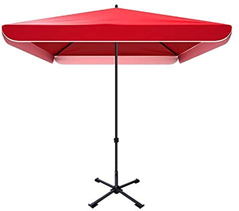 Sombrillas comerciales para exteriores, sombrillas cuadradas grandes para jardín, diseño antipellizcos, fáciles de abrir y cerrar, sombrilla impermeable con cuatro ajustes de altura, azul, 2,0 x 2,0 m