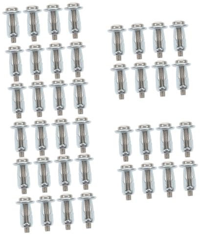 Ciieeo 5 Ensembles Vis D'expansion Fixations Murales Creuses Écrou D'expansion Noir Plat Ancrage pour Mur Creux pour Portes Ancre À Doctoie Acier Carbone Galvanisé Silver 10 Pièces * 5