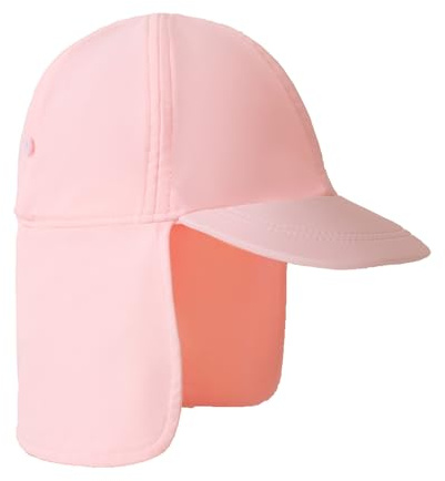 Gåvor behandla legionärers mössa, UPF 50+ solskydd badmössa klaffhatt för barn, snabbtorkande solhatt för pojkar med nackskydd för strand kust pool, Ren rosa, 4-6 År