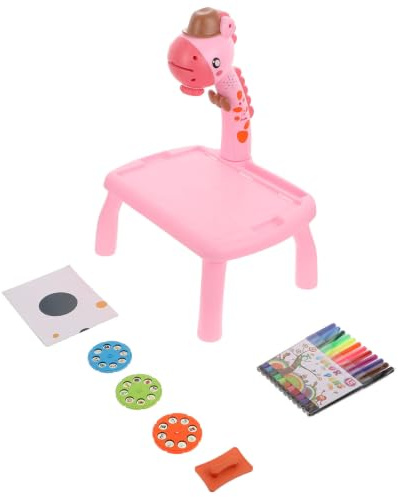 Milisten 1 Pièce Tableau de Projection Lumineux pour Longue Durée Amusement Éducatif pour Développer Coordination et Curiosité Rose