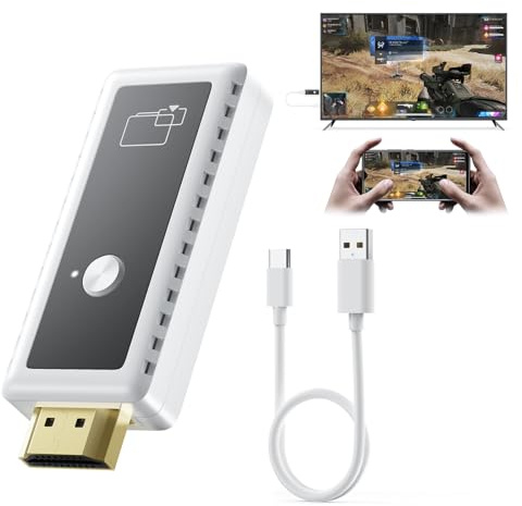 Wireless HDMI Display Dongle Adapter 1080P, Wireless HDMI Transmitter and Receiver 2-in-1, Plug & Play, Screen Mirroring Extender from iPhone Android Laptop to HDTV Projector for AirPlay Miracast DLNA
