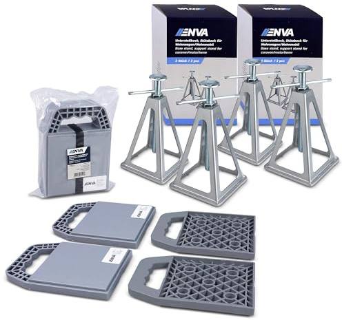 ENVA MADE FOR QUALITY 4X Unterstellbock, Stützbock + 4X Basisplatten für