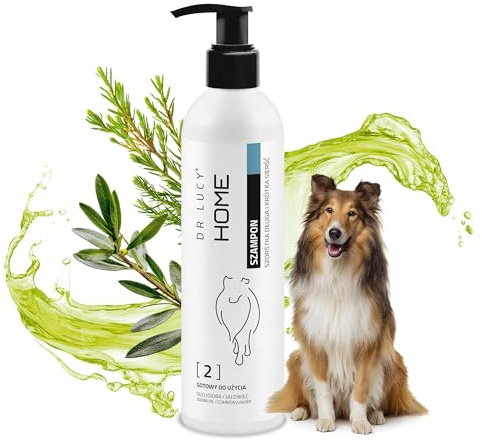 DR LUCY Home 2 Hundeshampoo Rauhaar 250 ml - Fellpflege Hund mit Rauhem Haar mit Jojobaöl, Wacholderbeeren & Roten Algen mit Grüntee Duft - Ideal für Schnauzer, Airedale Terrier, Border Collie