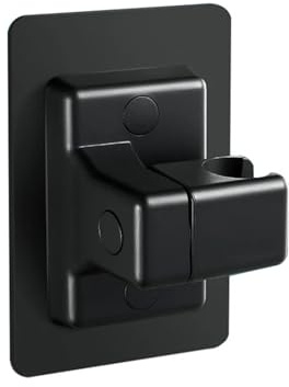 Duschmunstyckehållare, roterbar duschmunstyckehållare väggmonterad duschställning självhäftande justerbar handhållen konsol badrumstillbehör(Black)