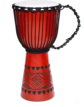 Djembe Trommel 40cm aus Holz – Afrikanische Handtrommel mit Ziegenfell – Percussion Instrument für Anfänger und Erwachsene