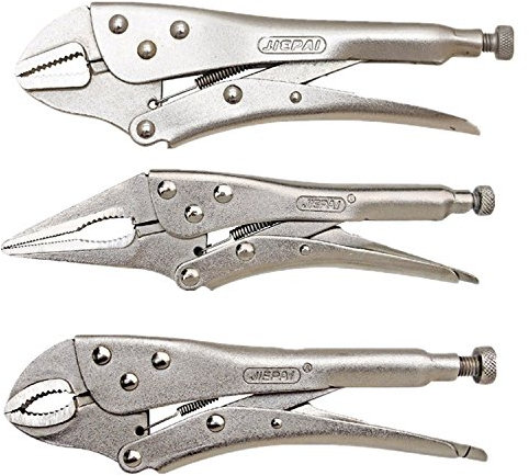3-teiliges Zangen-Set, gebogene Backe Feststellzange Zange Lange Nase Gripzange Grip Zange rund Holz Zapfens Locator starr Werkzeug