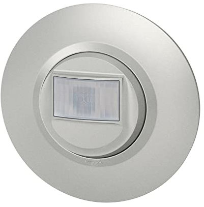 Legrand - Interrupteur automatique dooxie 2 fils sans Neutre livré avec plaque ronde alu avec bague effet chrome