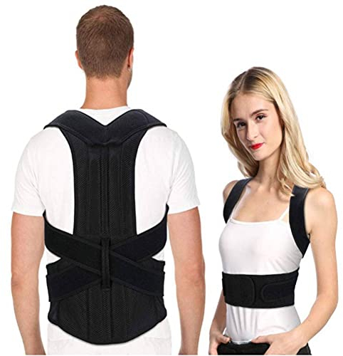 Cintura lombare completa per uomo e donna, ortopedica, per alleviare i dolori a collo, schiena e spalle, corregge la postura e la cifosi toracica, colore: nero