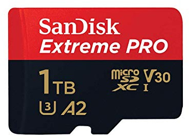 SanDisk Extreme Pro 1 TB microSDXC Memory Card + SD Adapter with A2 App Performance + Rescue Pro Deluxe 170 MB/s Class 10, UHS-I, U3, V30