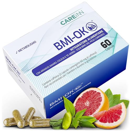 BMI OK 60 caps - Integratore Drenante Forte Naturale Fonte di Energia con Cromo, Caffeina, Glutatione E Oleuropeina, Integratore per un Benessere Duraturo