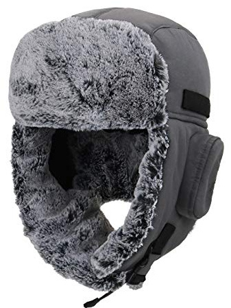 ZffXH Trapper Mütze Herren, Dunkelgrau Ushanka Herren Wasserfest, Warme Mütze Mit Ohrenklappen, Mütze Mit Ohrenklappen, Russen Mütze Herren, Herren Winter Fliegermütze Trappermütze