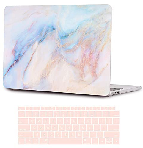iNOTOGG Compatible with MacBook Pro 14 Inch Case 2026-2021 Release M5 M4 M3 M2 M1 Pro Max Chip with Touch ID, Slim Protective Case Hard Shell with Keyboard Cover for New Pro 14.2, White Marble