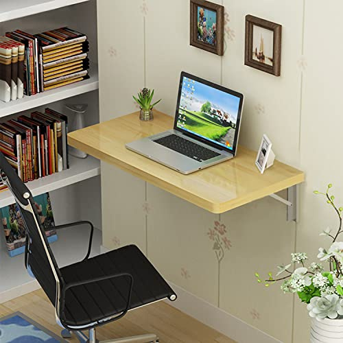 aleawol Wandmontierter Tisch aus Kiefernholz, klappbar, schwimmend, Laptoptisch, Arbeitstisch, Wandschreibtisch, PC-Tisch, Computertisch, Esstisch mit Halterungen für platzsparende (60x40 cm)