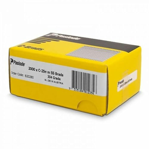 Paslode 16 Gauge C Serie Edelstahl Meißel Brad Nails 2000 Stück Packung, 25 mm Länge