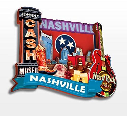 Orlybar Nashville Tennessee USA Amerika Kühlschrankmagnet Holzkollektion 3D Holz handgefertigt Reise Stadt Souvenirs Kühlschrankmagnet Heimdekoration Geschenk -182