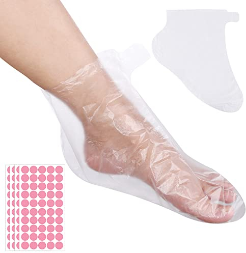 200 Stück Clear Plastic Einwegstiefel Paraffinwachs Fußmaske Fußabdeckung, Paraffin Wachsbad Fußmaske Zubehör für Fußpflege, Fuß Hot Spa