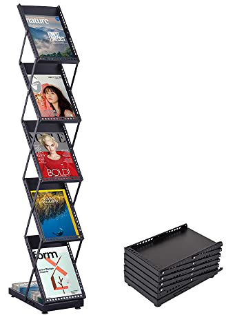BPT Faltbare prospektständer & Displays Zeitschriftenständer Büroregale Katalog Literaturständer mit Rädern Für Büros und Messen (170X24X37CM)