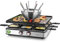 EMERIO 3in1 Raclette Station für bis zu 8 Personen, Grill Fondue, elektrisch, Temperaturregulierung, Bratfläche 38x37cm, Beleuchtung, 2200 Watt, platzsparend, Edelstahl, BPA frei, RG-128187, Schwarz
