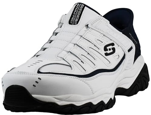 Skechers Men's Afterburn M. Fit Grill Captain Loafer, White Navy, 9.5 UK